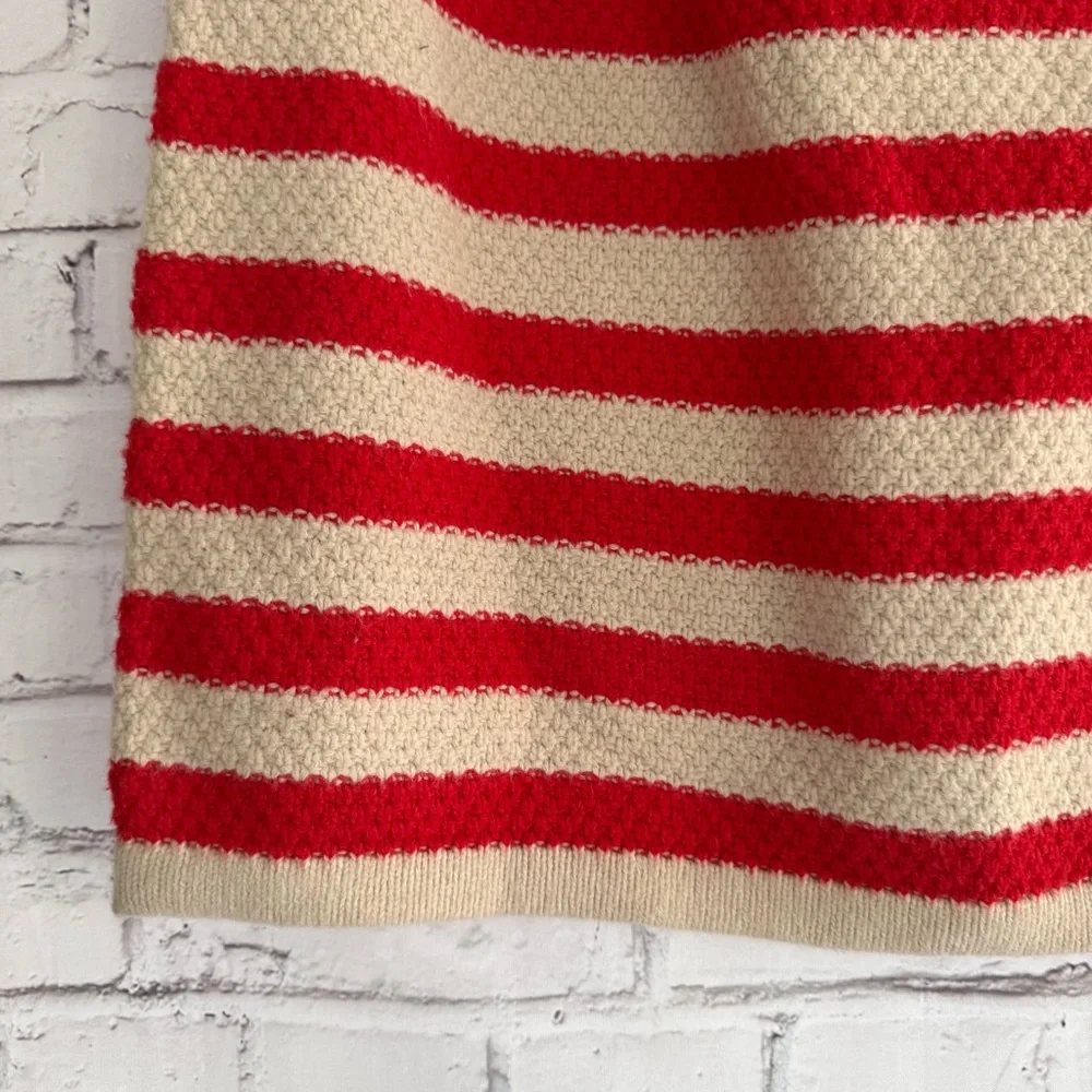 Striped Red and Cream Sweater Skirt‎